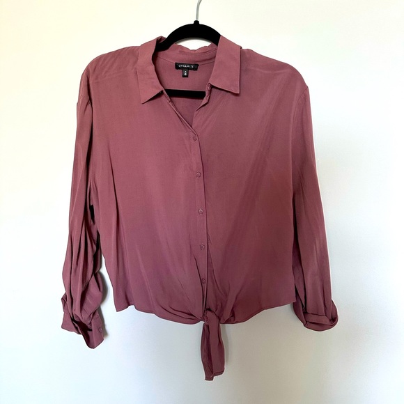 Dynamite, ladies Medium top. Dusty mauve. Ty bottom gathered back. - Picture 1 of 2